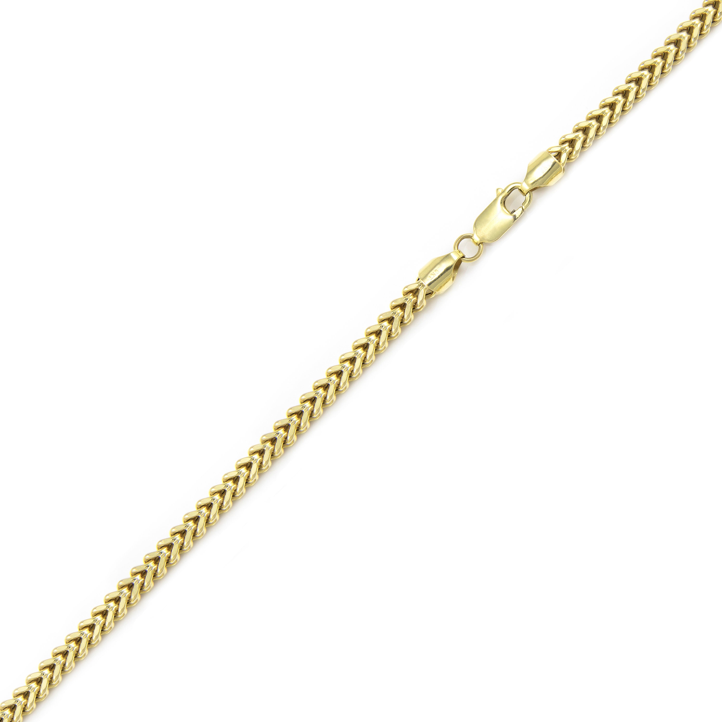 10K Yellow Gold Hollow Franco Bracelet 