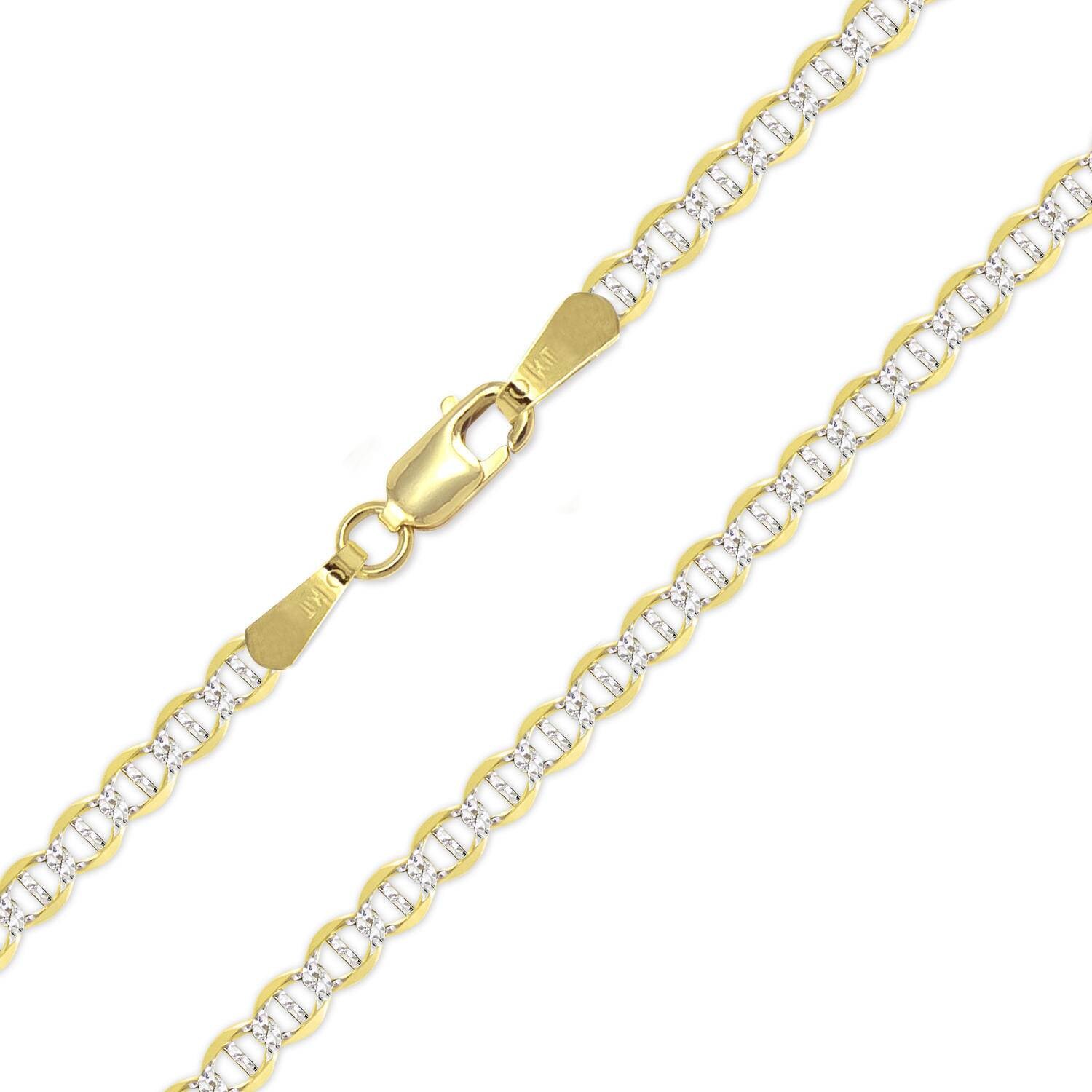 White Pave Mariner Necklace Chain 