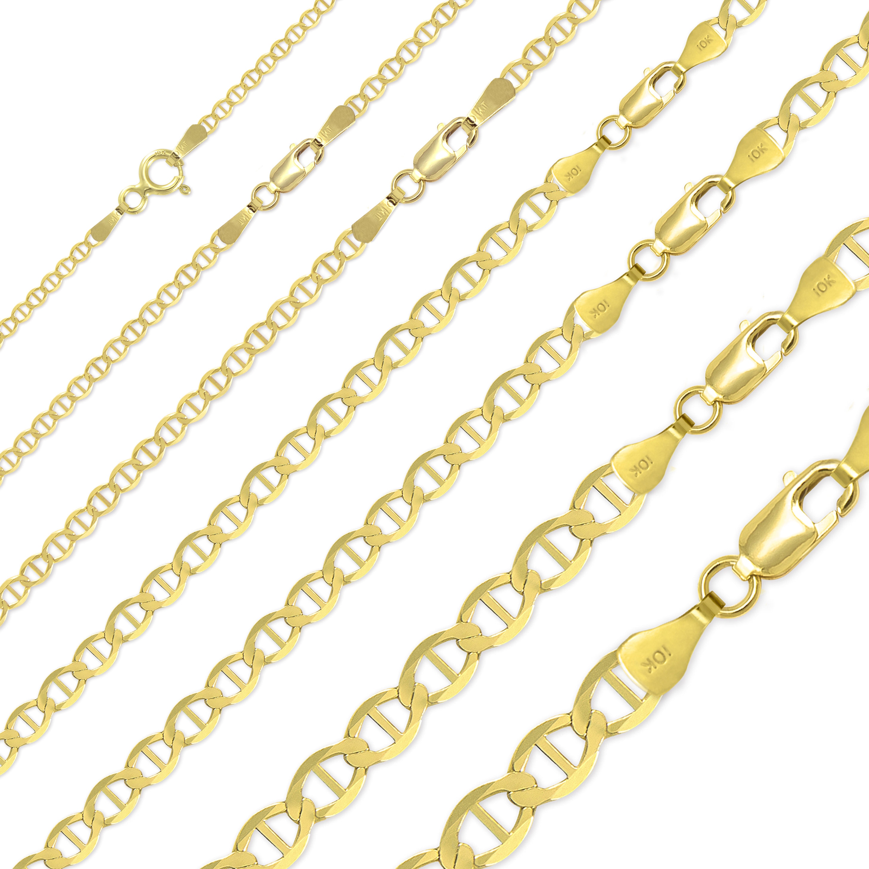 10K Solid Yellow Gold Mariner Necklace 