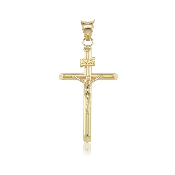 10K Yellow Gold Crucifix Cross Pendant 