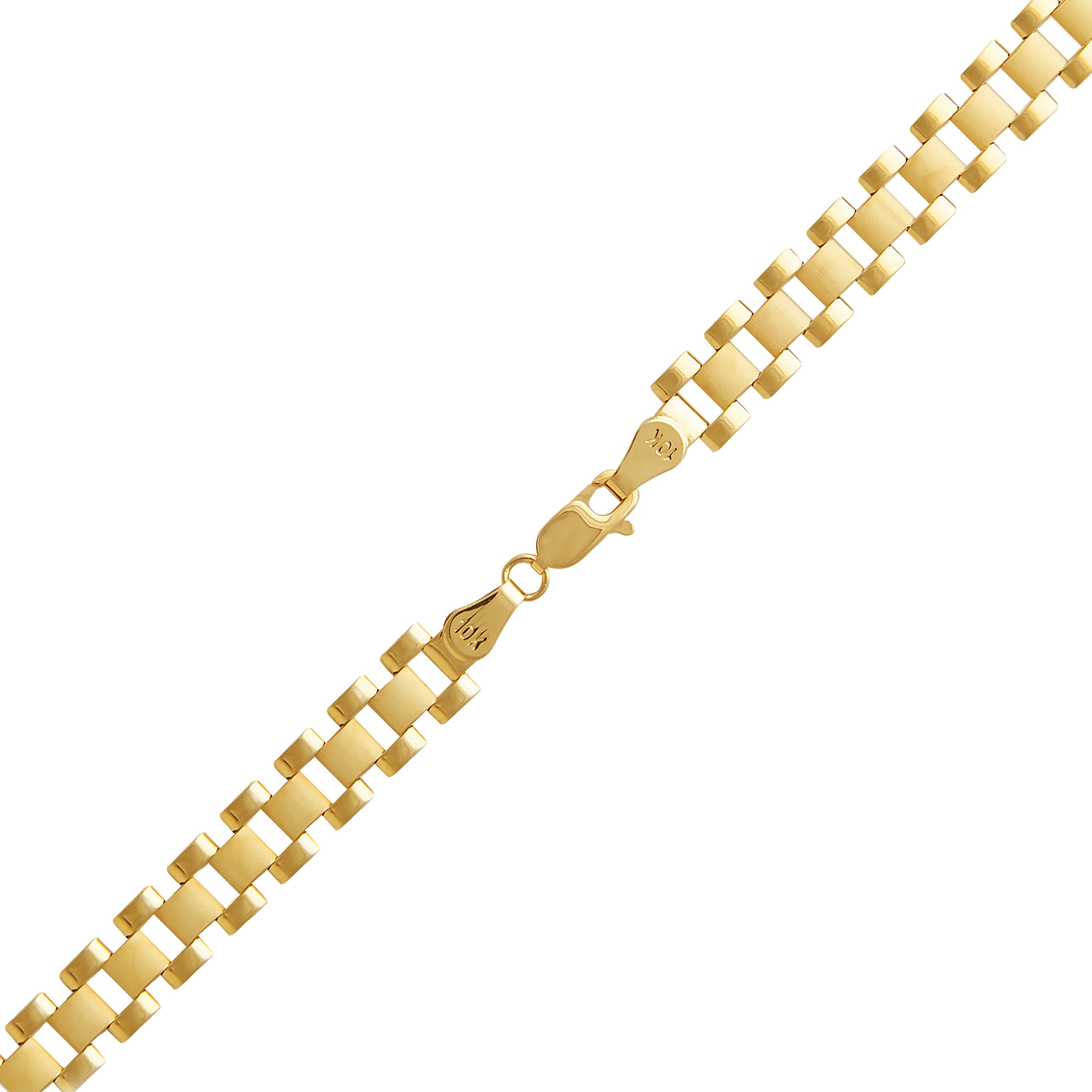 10K Solid Yellow Gold Rolex Bracelet 8.5mm 7-8 - Chain Link