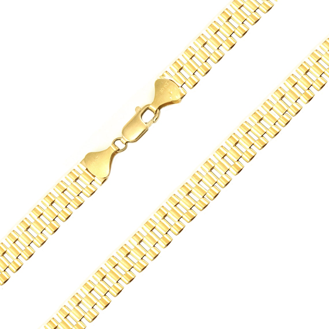 10K Solid Yellow Gold Rolex Necklace Chain 8.5mm 1830 Etsy