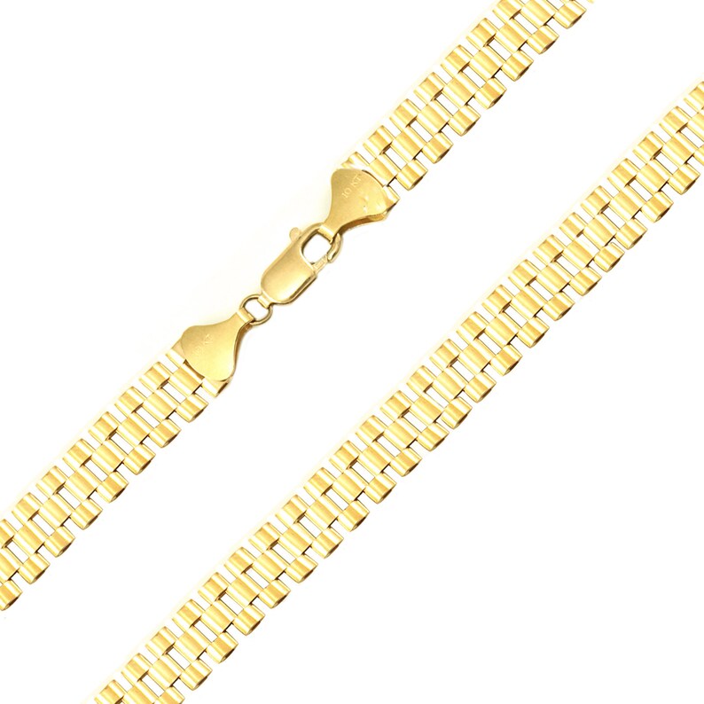 10K Solid Yellow Gold Rolex Necklace Chain 8.5mm 1830 Etsy