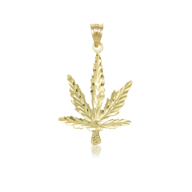 10k Solid Yellow Gold Leaf Pendant Cans Weed Pot Necklace Charm - Gold Pot Leaf Pendant 10k Solid Yellow Gold Leaf Pendant Cans Weed Pot Necklace Charm - Gold Pot Leaf Pendant