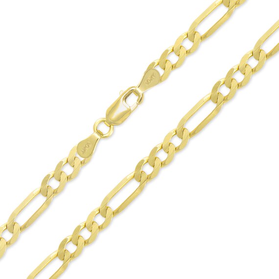 10K Yellow Gold Hollow Figaro Necklace 