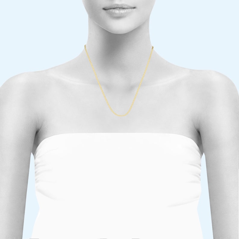 Round Curb Link 14K Solid Yellow Gold Cuban Necklace Chain 2.0mm 16-24