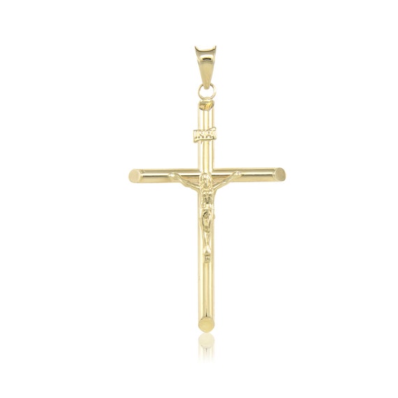 10K Yellow Gold Crucifix Cross Pendant 