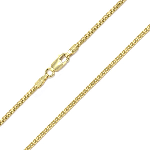 14K Solid Yellow Gold Franco Necklace Chain 1.6mm 20-24" - Link