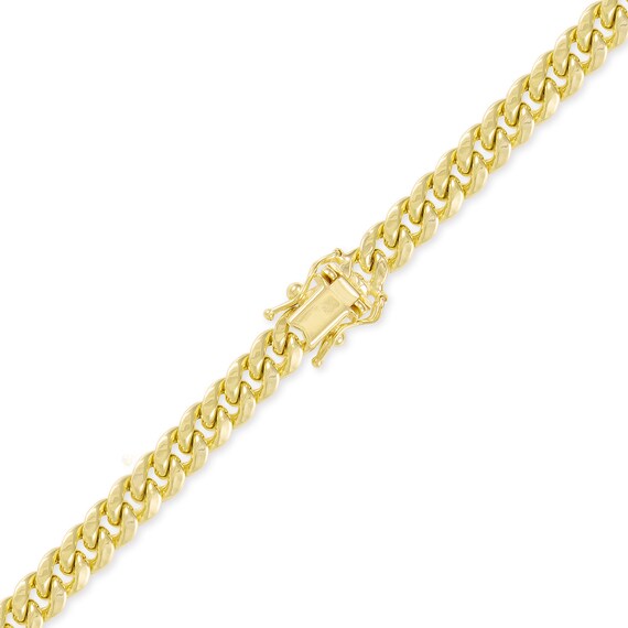 Curb Chain Link 14K Solid Yellow Gold Cuban Bracelet 4.0mm 7-9