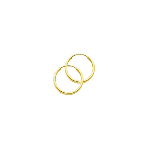 14K Yellow Gold Endless Round Hoop Earrings 2.0mm 15-65mm - Etsy