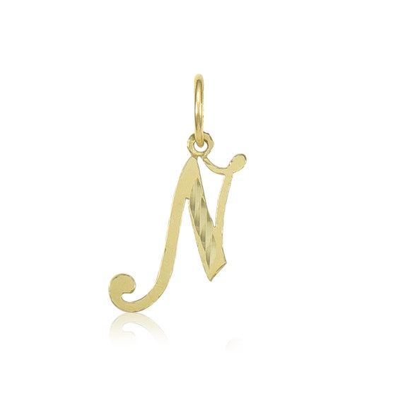 Width 10 to 13 Jewels By Lux 14K Yellow Gold Medium Script Initial E Charm