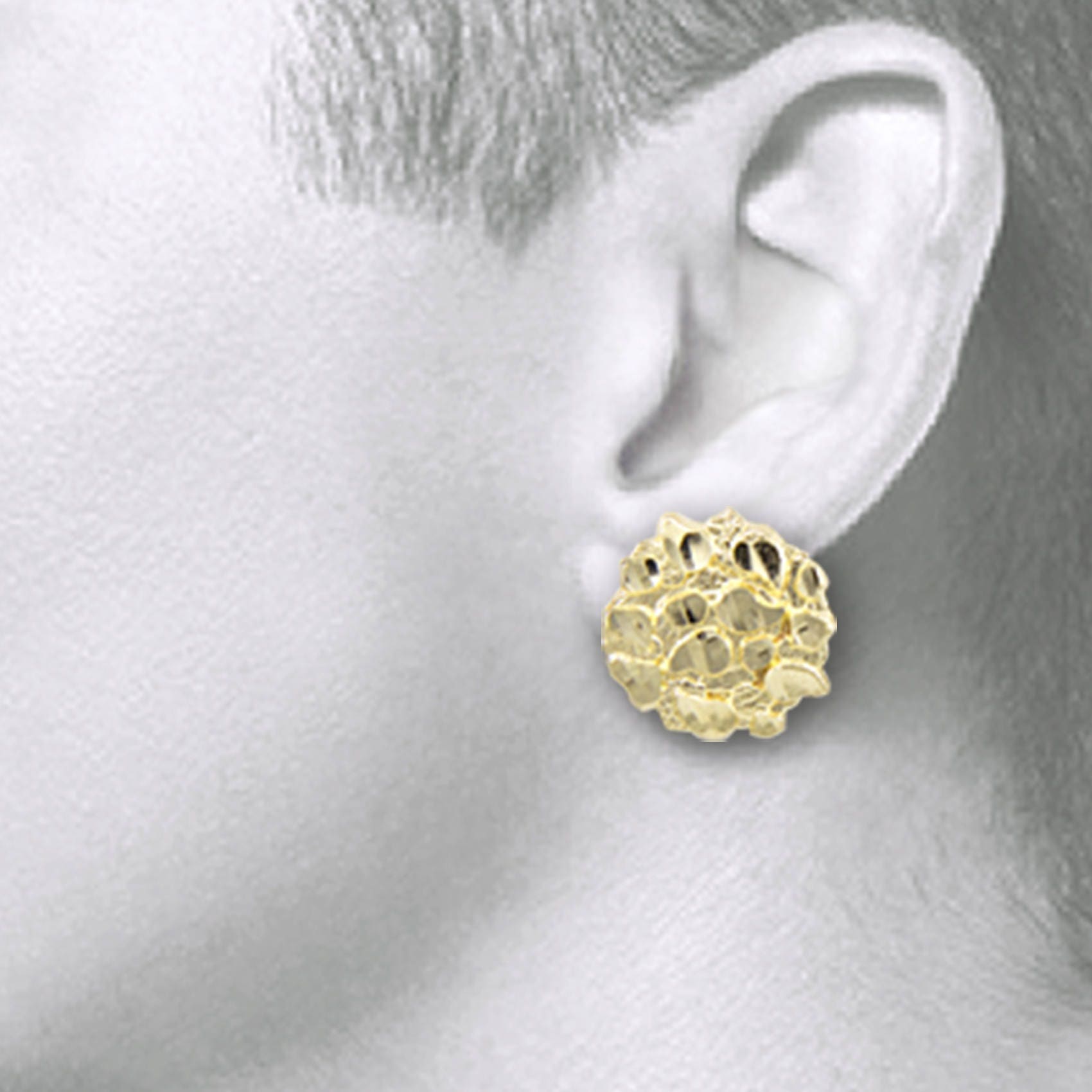 10kt gold nugget earrings