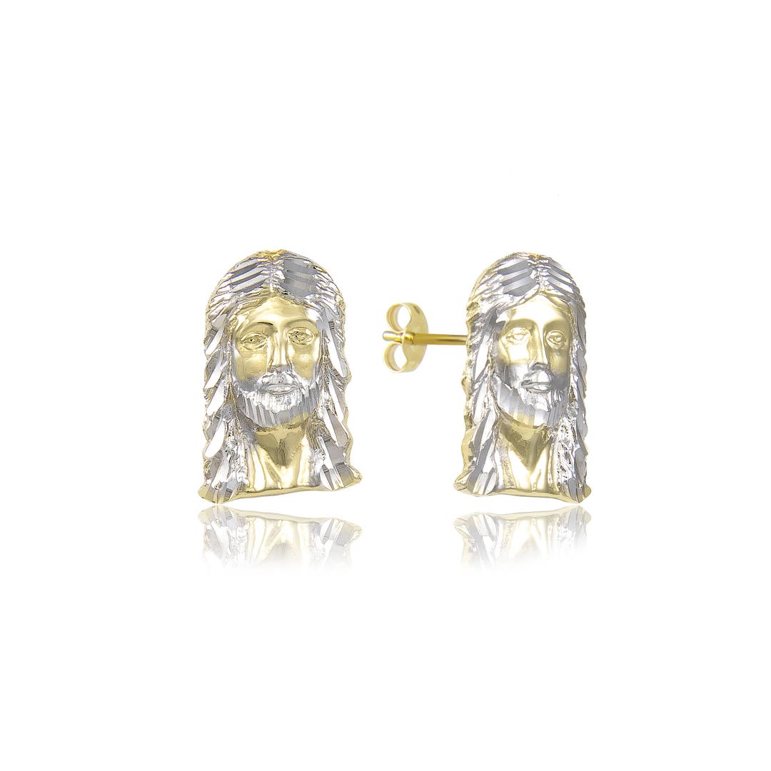 Gold jesus piece earrings Clearance