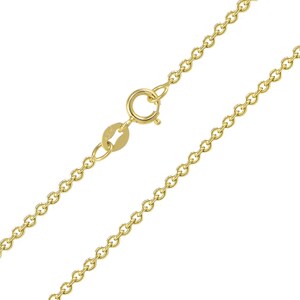 14K Solid Yellow Gold Rolo Necklace 