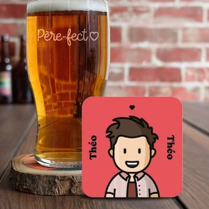 Coffret cadeau homme personnalisé , verre à bière et sous-verre, cadeau anniversaire, cadeau fête des pères, coffret verre, coffret cadeau
