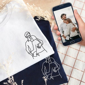 T-Shirt brodé à la main, tshirt personnalisé, broderie, portrait brodé, cadeau, cadeau personnalisé, embroidered tshirt, camiseta