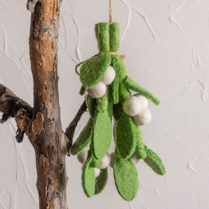 Felt Mistletoe Christmas Mistletoe Decoration Hanging Felt Christmas Green Mistletoe Christmas Decoration Mistletoe Love Gift Eco-Friendly
