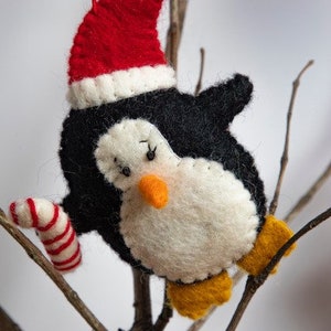 フェルトペンギンオーナメント | ペンギンクリスマスオーナメント | フェルトクリスマスデコレーション | ペンギンギフト | 環境に優しい