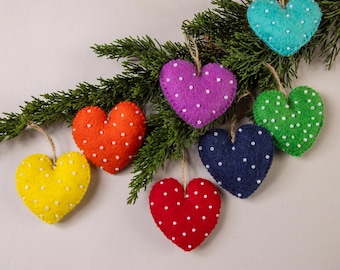 Felt Heart Ornament Combo Set Christmas Ornament Gift Valentine Decor