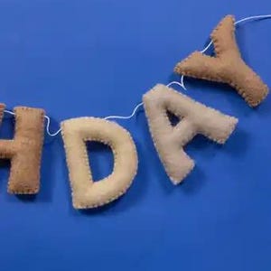Handmade Felt Happy Birthday Banner Neutral Beige Natural Light Brown Tan Colors Garland Gift Party Office Classroom Home Decor Sign image 10