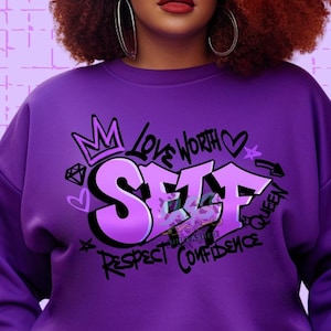 Self Respect, Self Love, Self Confidence, Self Worth Purple on Purple Shirt Positive Quote Shirt, Positive Affirmations Graphic Tee