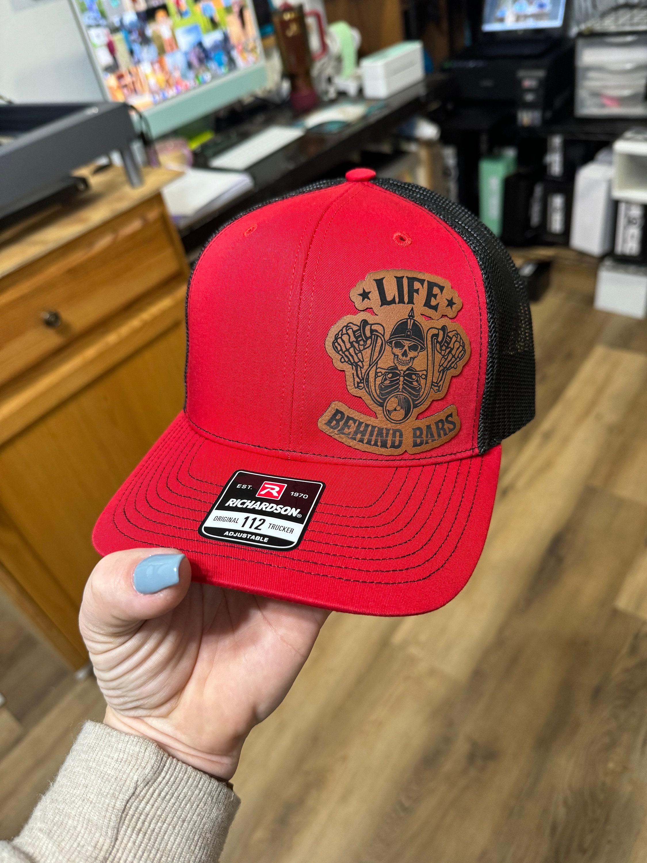 Harley Fing Davidson HD Biker Motorcycle Custom Embroider Richardson 112 Hat Cap Harley Davidson Custom Theme Vintage Hat Richardson 112  main image 3