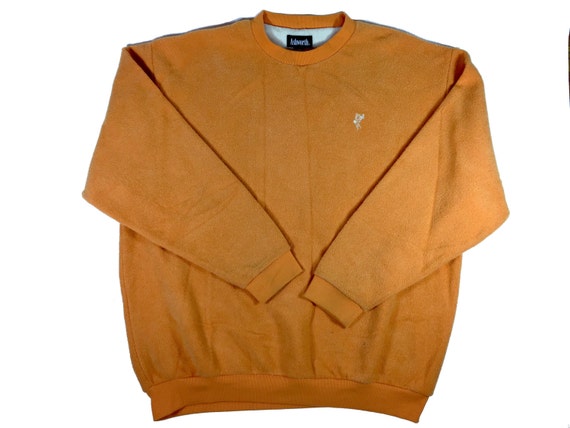 Terry Cloth Fuzzy Peach Crew Neck