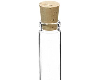 Clear Glass Test Tube with Cork - Glass Vials 2.67" Long