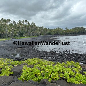 Hawaii Black Sand Beach Digital Photo