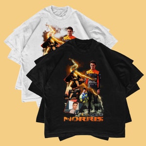 Lando Norris Vintage T Shirt Short Long Sleeve 2022 Woking MC Gulf Livery Formula One Thunder Square Team Racing For Fans Design History F1