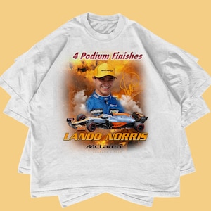 Lando Norris Vintage T Shirt Woking MCL35M Gulf Livery Formula One Team Racing For Fans Design Australia Historic F1 W12 Engine Monaco 2021