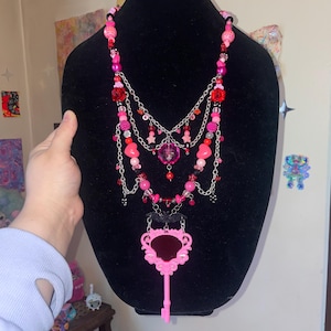 Monster High Draculaura Inspired Necklace, Skulltimate Secrets Skeketon Key Statement Necklace, Kawaii Goth Necklace, Cluttercore Necklace