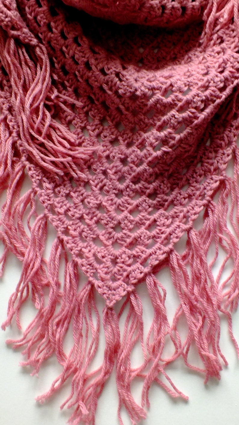 Crochet Scarf Shawl Triangle Boho Scarf Bohemiam Shawl Womens Etsy