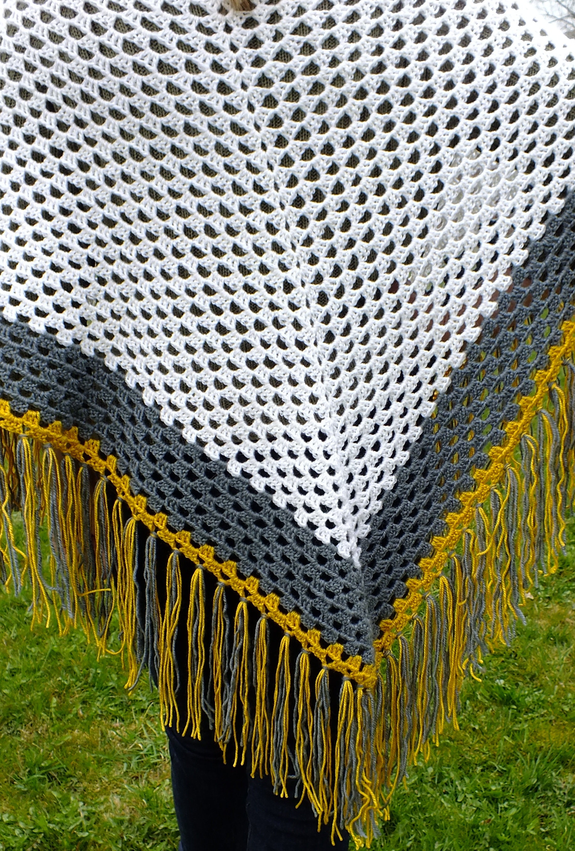 Crochet Poncho Fringed Poncho Women Boho Poncho Festival Etsy