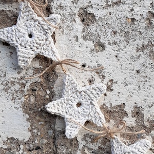 Crochet 7 Star Garland Rustic Decor Christmas 5 Pointed Star Wall ...