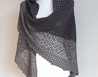 Handmade shawl wrap Extrafine Merino shawl Crochet shawls Knit women outfit Soft shawl Trendy accessories Gift for her Gray women scarves