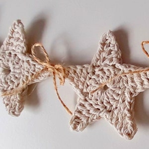 Crochet 7 Star Garland Rustic Decor Christmas 5 Pointed Star Wall ...