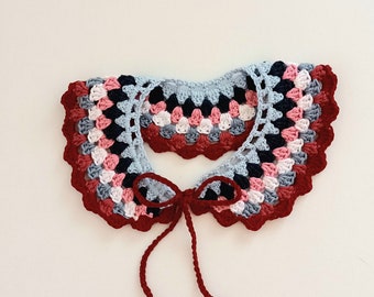 Crochet Granny Stripe Collar Peter Pan Collar Detachable Collar Vintage Style neckwear Girls collar Gift for girls Sweater top accessories
