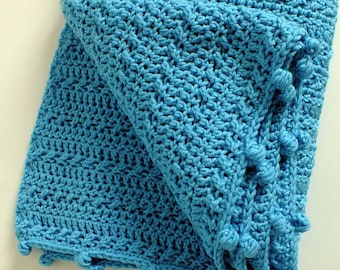 Crochet Baby Blanket Crocheted Baby Blankets Newborn Blanket Blue Baby Blanket Baby Boy Gift New Baby Gift