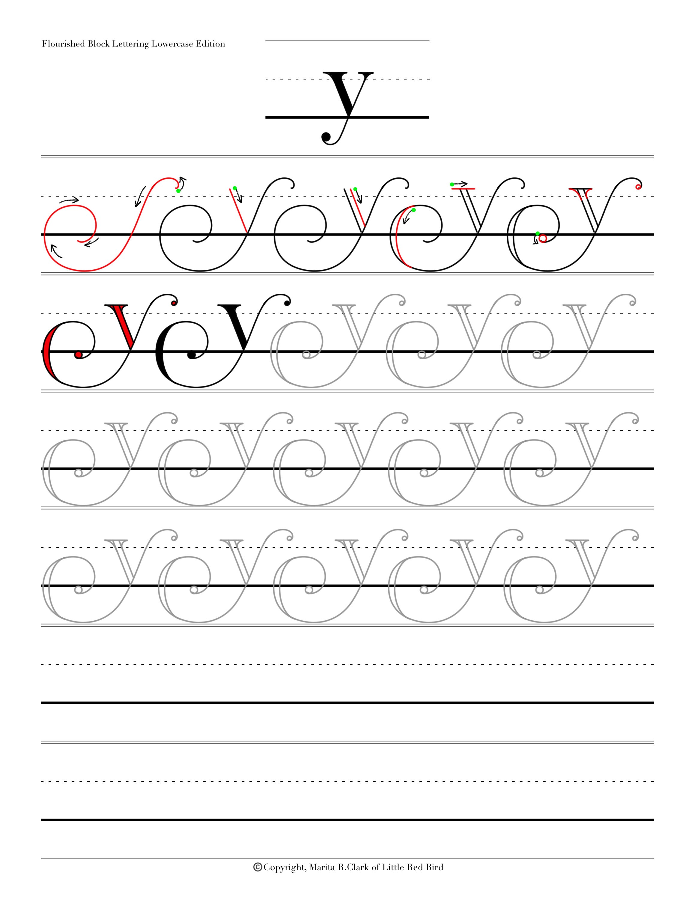 Flourished Block Lettering Lowercase Edition Etsy
