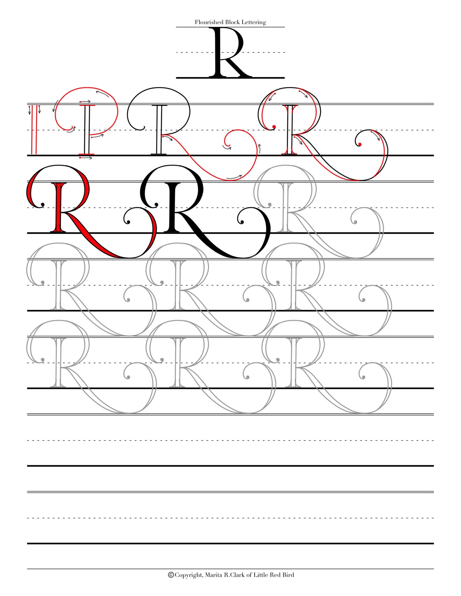 Digital- Flourished Block Lettering 2020 Guide - Etsy UK