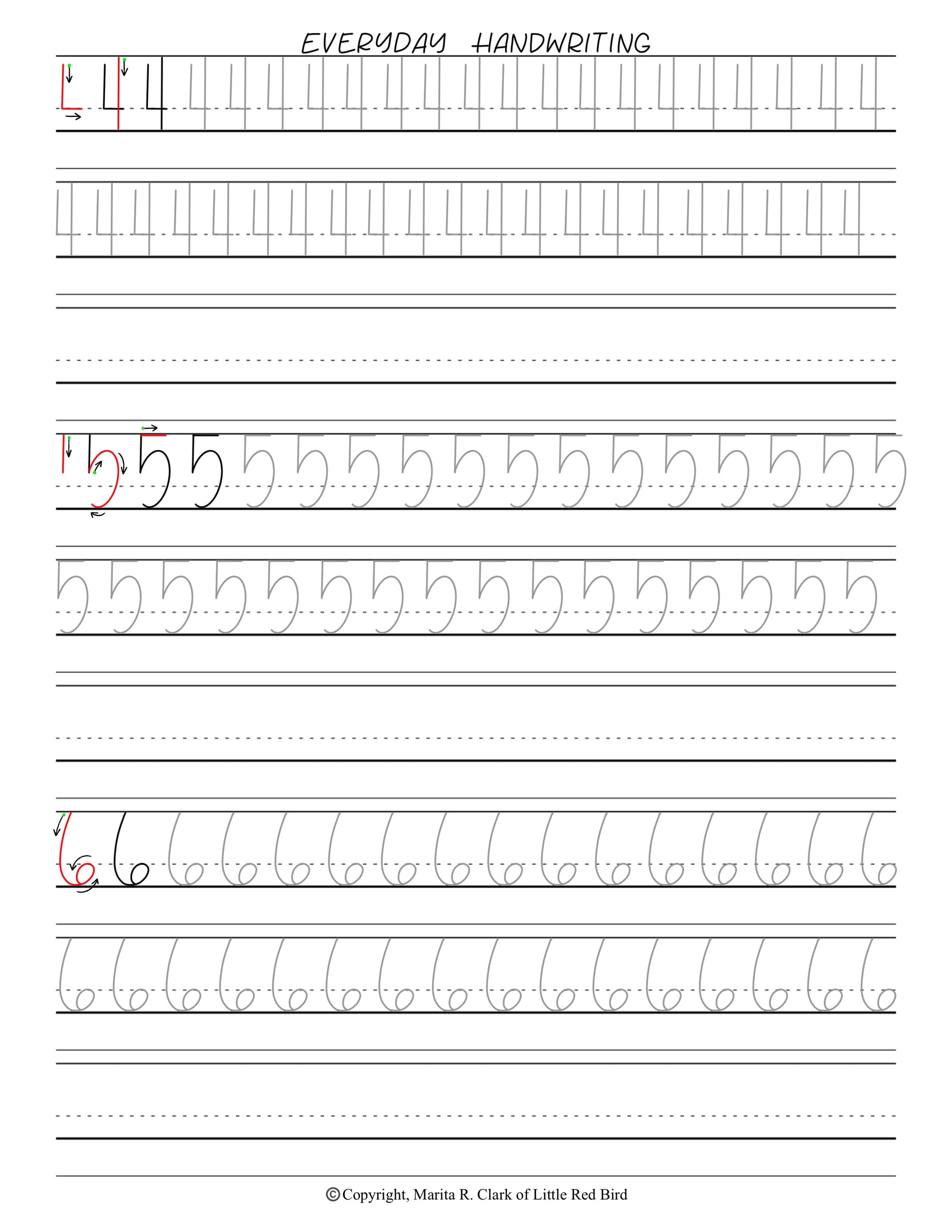 Everyday Handwriting - Print Practice Guide - Etsy