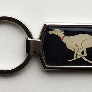 Keyring, long dog, greyhound, lurcher, whippet sighthound