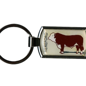 Hereford bull keyring  gift