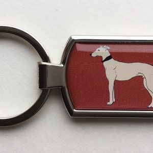 Keyring, long dog, greyhound, lurcher, whippet, sight hound