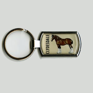 Clydesdale horse keyring gift