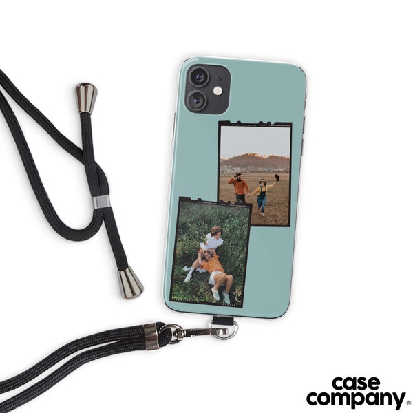 Personalized Google Pixel 6 6a 6Pro 7 7Pro 5 4a 3a with Detachable Cord /Strap /Rope /Lanyard /Crossbody - Polaroid Black   / Scratchproof