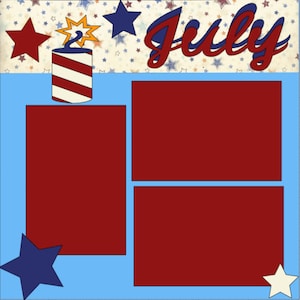 July- 12X12 DIY Scrapbook layout or Premade Kit