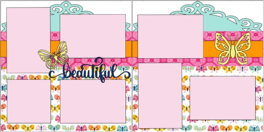 Beautiful- 12X12 DIY or Premade 2 Page Scrapbook Kit - Etsy