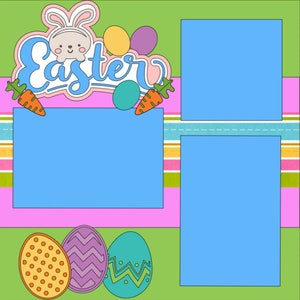 Mise en page de scrapbooking DIY ou kit préfabriqué pour Pâques 12 x 12